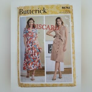 🧵4/$20🧵 Butterick B6762 Dress Sewing Pattern Uncut Size 6-14 DIY Supplies